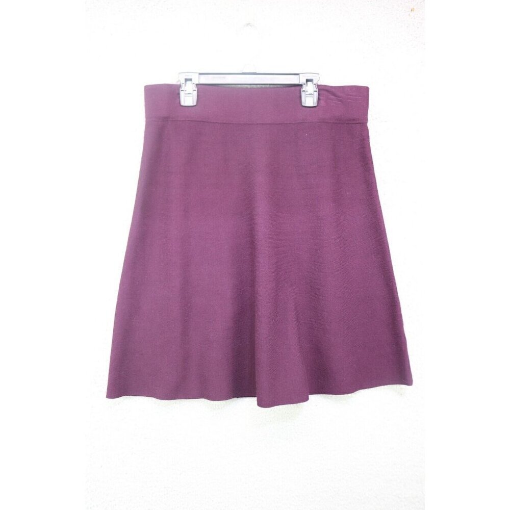 Adrianna Papell Dark Purple Knit Pull On Skirt-Size Medium-Whimsigoth